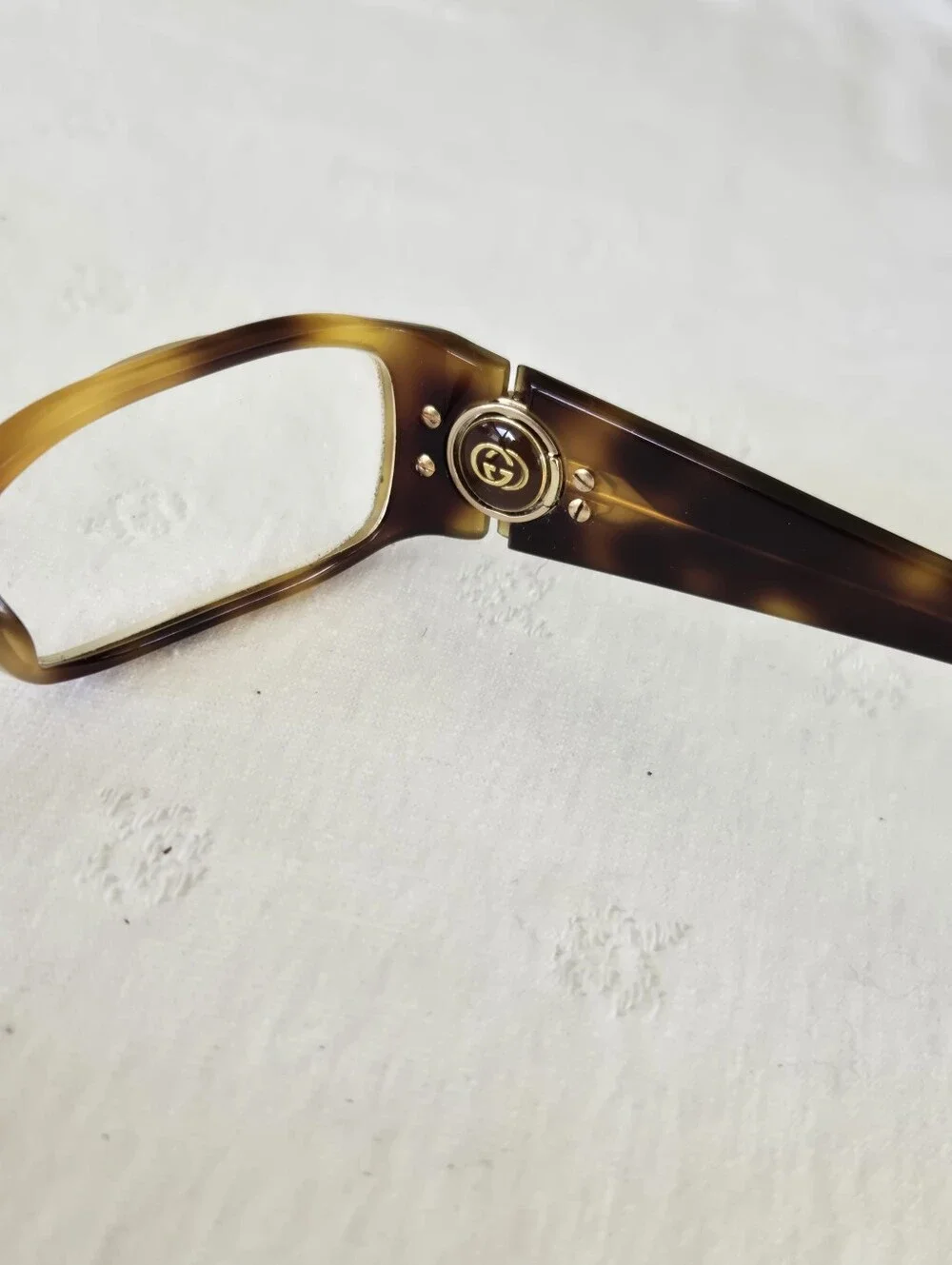 Gucci Women's Rectangular Glasses in Tortoise Shell Brown Vintage GG 3094